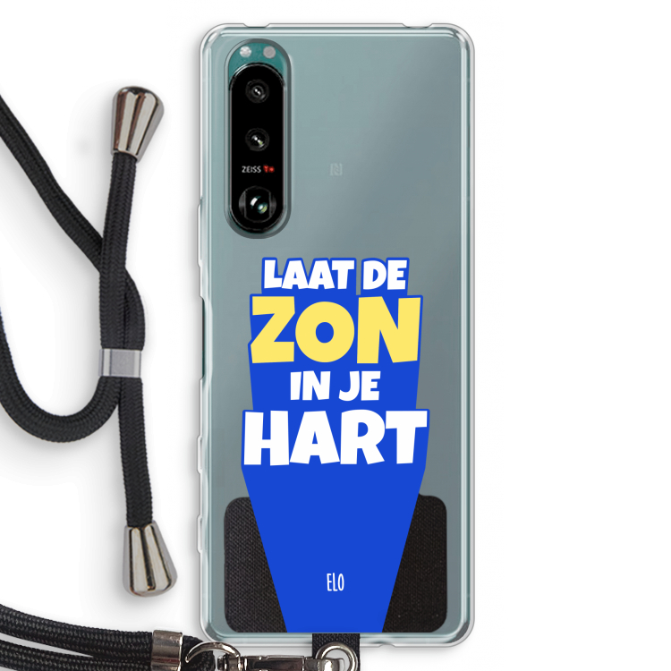 Laat de zon in je hart: Sony Xperia 5 III Transparant Hoesje met koord