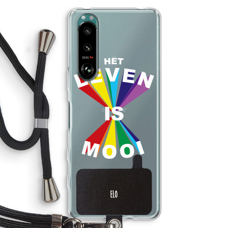 Het Leven Is Mooi: Sony Xperia 5 III Transparant Hoesje met koord