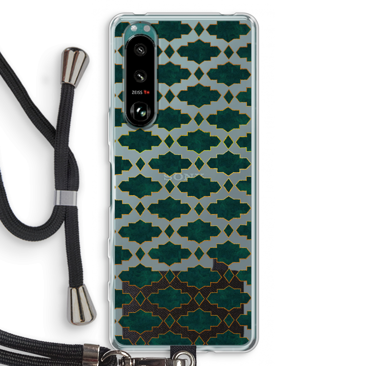 Moroccan tiles: Sony Xperia 5 III Transparant Hoesje met koord