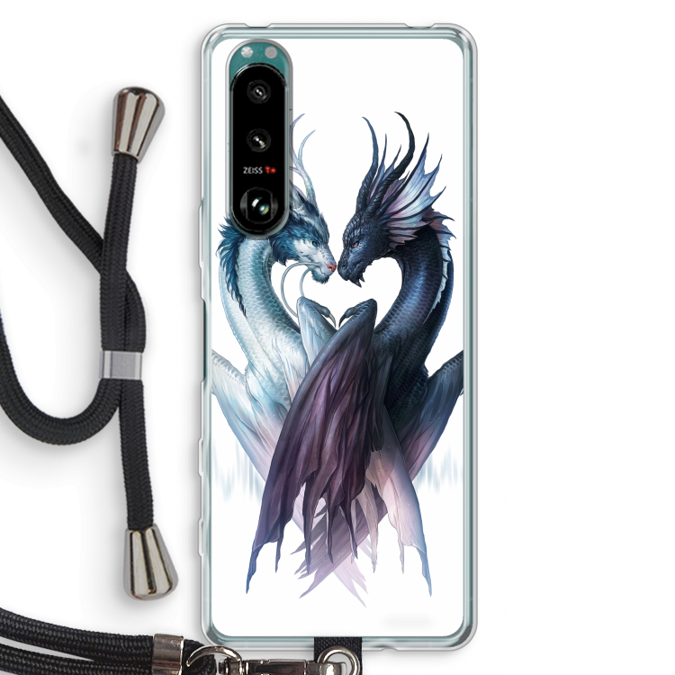 Yin Yang Dragons: Sony Xperia 5 III Transparant Hoesje met koord