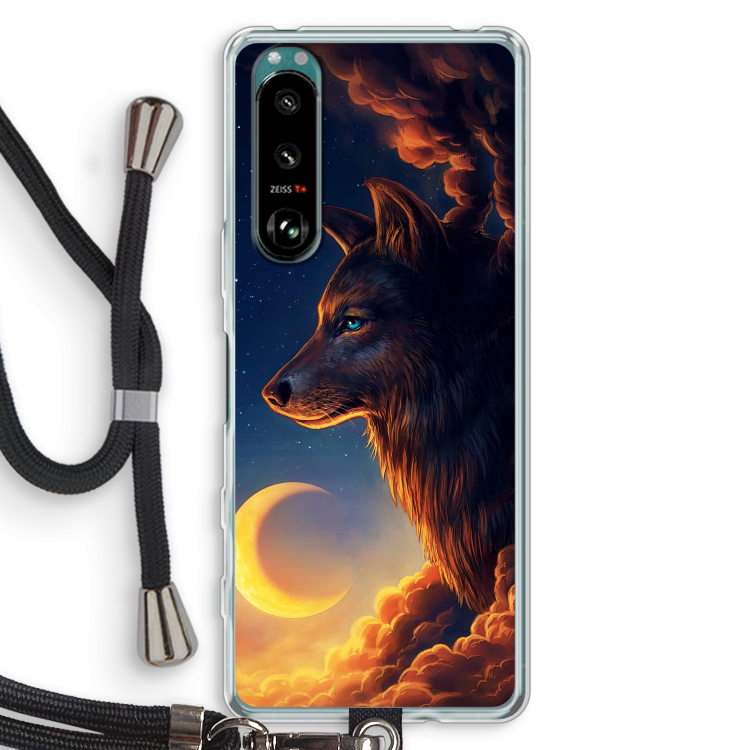 Night Guardian: Sony Xperia 5 III Transparant Hoesje met koord