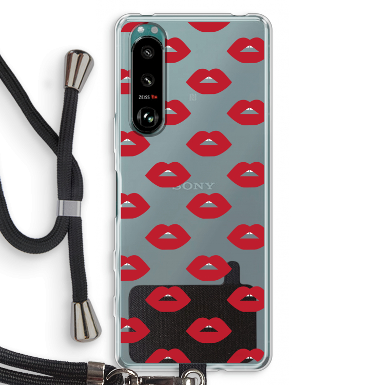 Lips: Sony Xperia 5 III Transparant Hoesje met koord