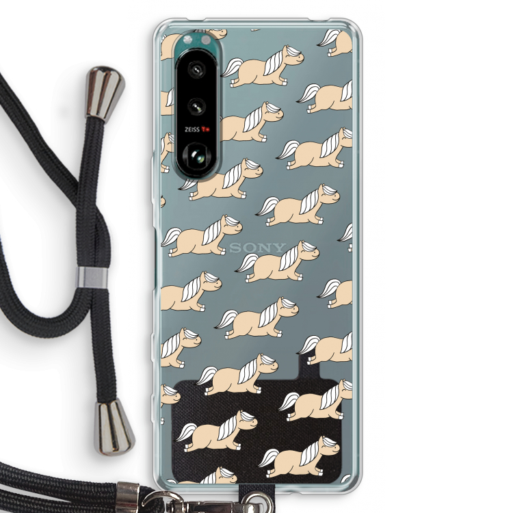 Ponys: Sony Xperia 5 III Transparant Hoesje met koord