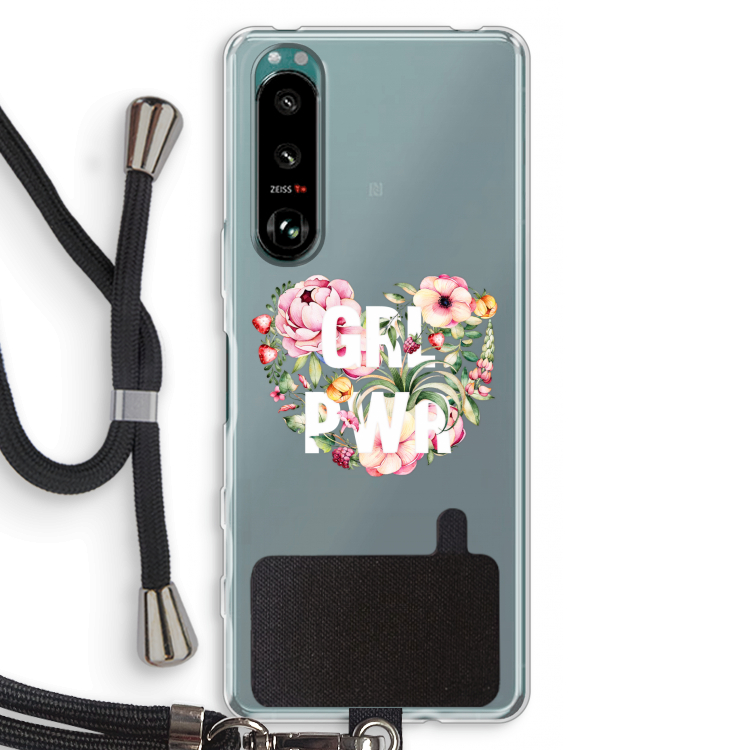 GRL PWR Flower: Sony Xperia 5 III Transparant Hoesje met koord