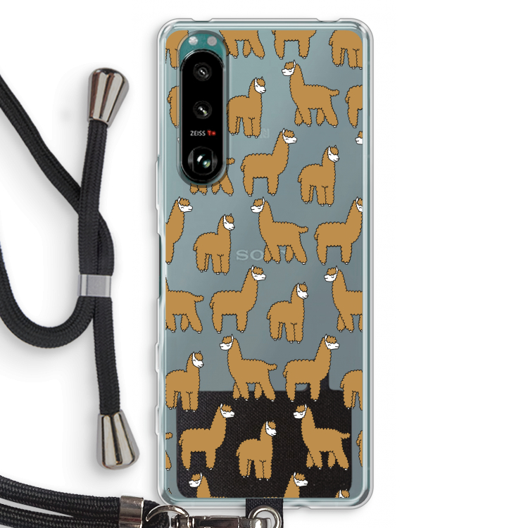 Alpacas: Sony Xperia 5 III Transparant Hoesje met koord