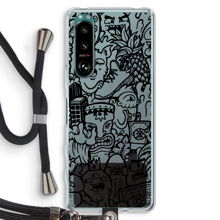 Vexx Black Mixtape: Sony Xperia 5 III Transparant Hoesje met koord