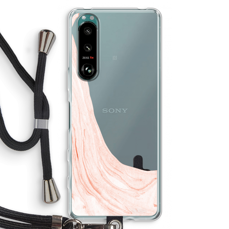 Peach bath: Sony Xperia 5 III Transparant Hoesje met koord