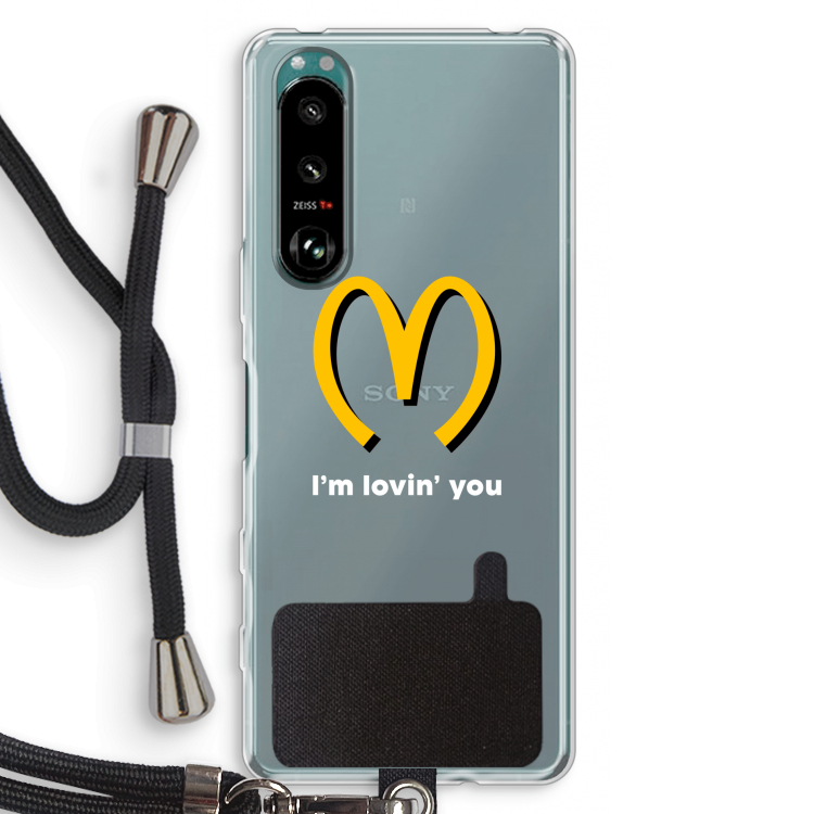 I'm lovin' you: Sony Xperia 5 III Transparant Hoesje met koord