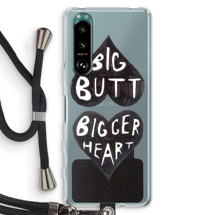 Big butt bigger heart: Sony Xperia 5 III Transparant Hoesje met koord