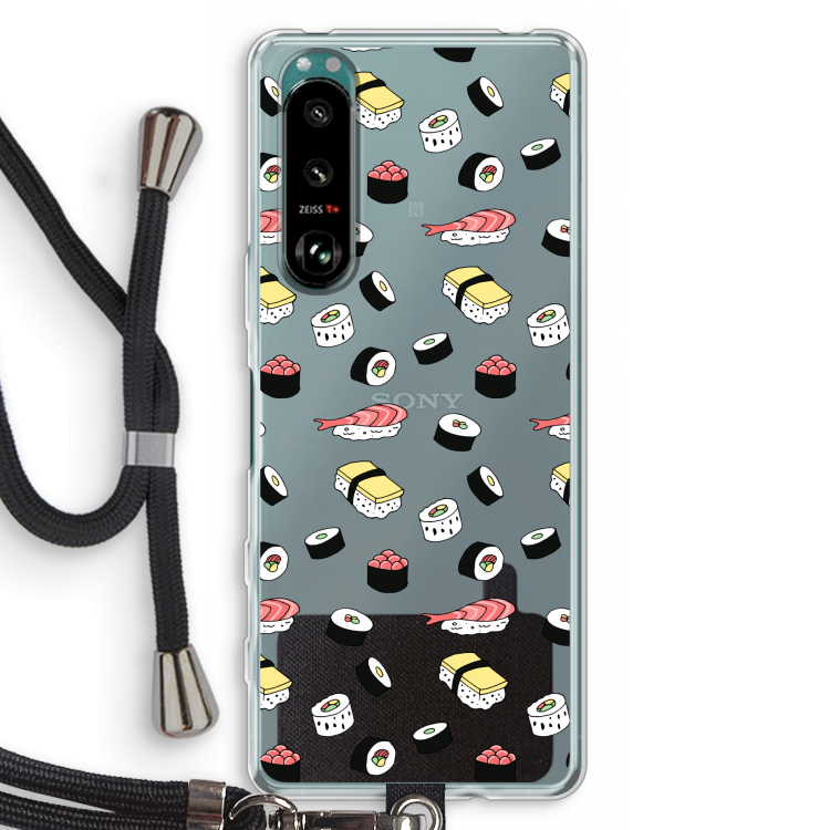 Sushi time: Sony Xperia 5 III Transparant Hoesje met koord
