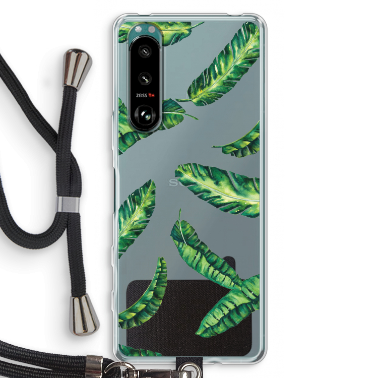Lange bladeren: Sony Xperia 5 III Transparant Hoesje met koord