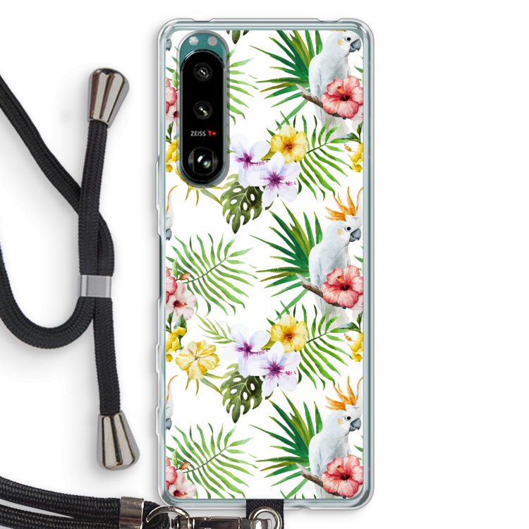 Gele kuif: Sony Xperia 5 III Transparant Hoesje met koord