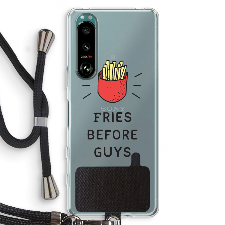 Fries before guys: Sony Xperia 5 III Transparant Hoesje met koord