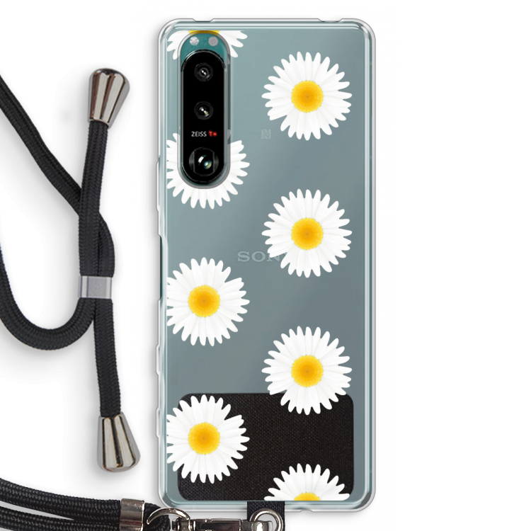Margrietjes: Sony Xperia 5 III Transparant Hoesje met koord