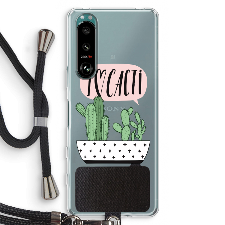 I love cacti: Sony Xperia 5 III Transparant Hoesje met koord