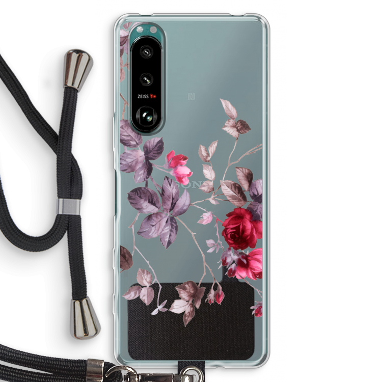 Mooie bloemen: Sony Xperia 5 III Transparant Hoesje met koord