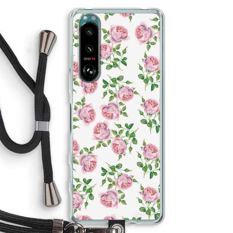 Kleine roosjes: Sony Xperia 5 III Transparant Hoesje met koord