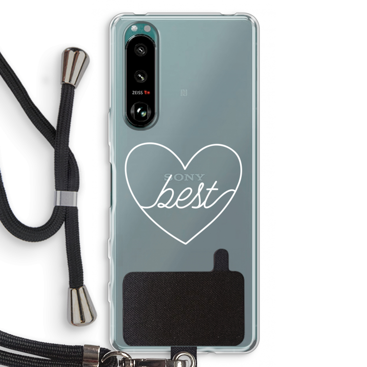 Best heart pastel: Sony Xperia 5 III Transparant Hoesje met koord