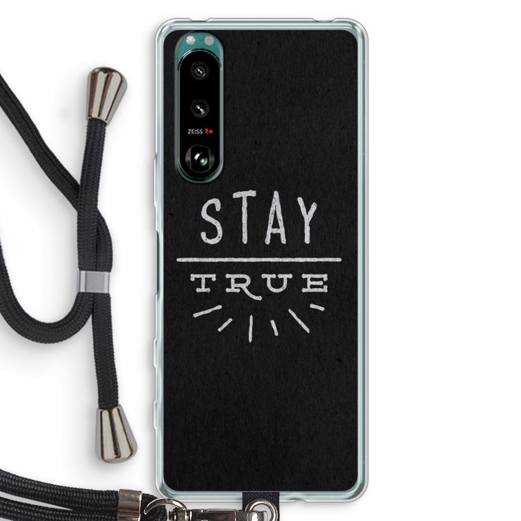 Stay true: Sony Xperia 5 III Transparant Hoesje met koord