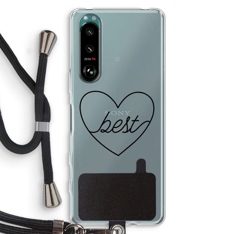 Best heart black: Sony Xperia 5 III Transparant Hoesje met koord