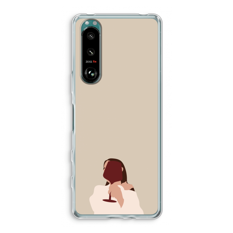 I drink wine: Sony Xperia 5 III Transparant Hoesje