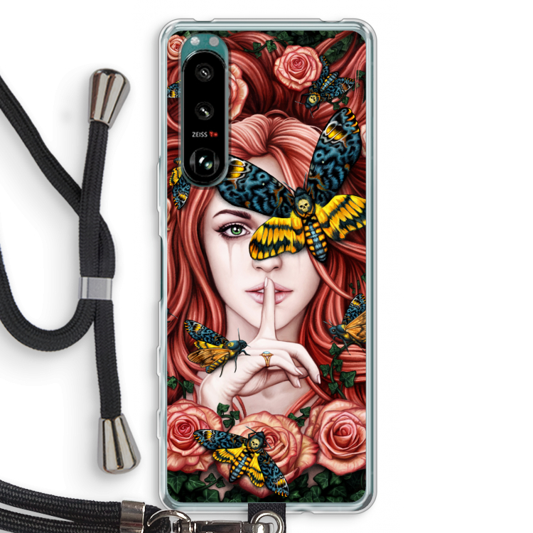 Lady Moth: Sony Xperia 5 III Transparant Hoesje met koord