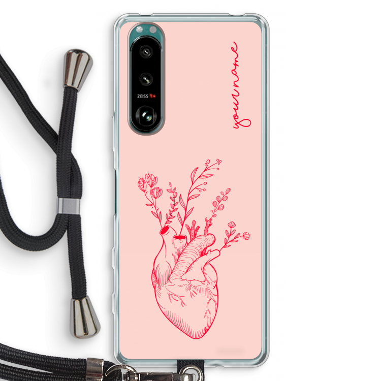 Blooming Heart: Sony Xperia 5 III Transparant Hoesje met koord
