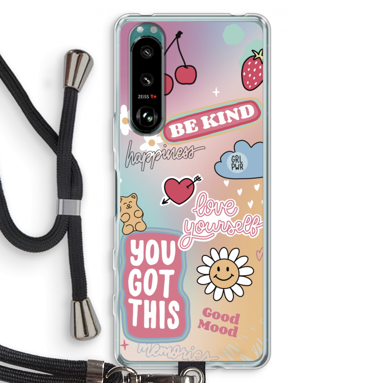 Positivity: Sony Xperia 5 III Transparant Hoesje met koord