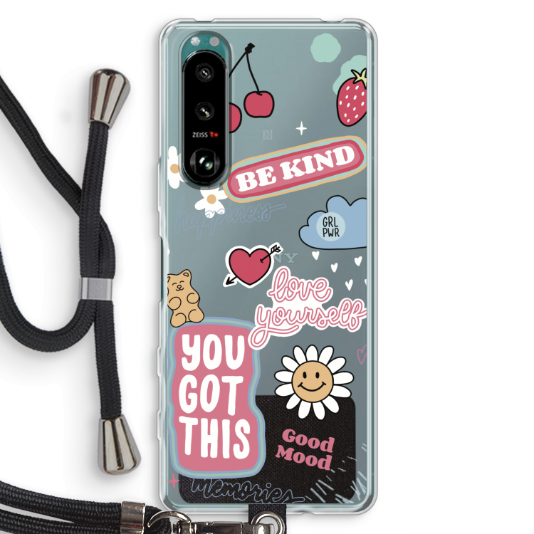Positivity: Sony Xperia 5 III Transparant Hoesje met koord