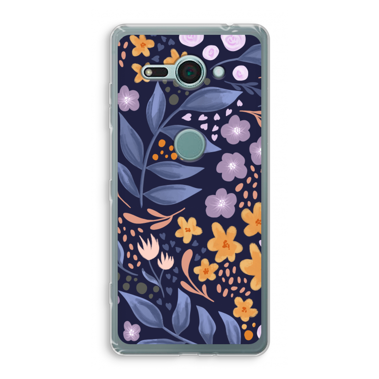 Flowers with blue leaves: Sony Xperia XZ2 Compact Transparant Hoesje