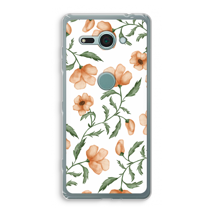 Peachy flowers: Sony Xperia XZ2 Compact Transparant Hoesje