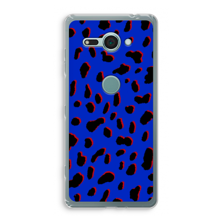 Blue Leopard: Sony Xperia XZ2 Compact Transparant Hoesje