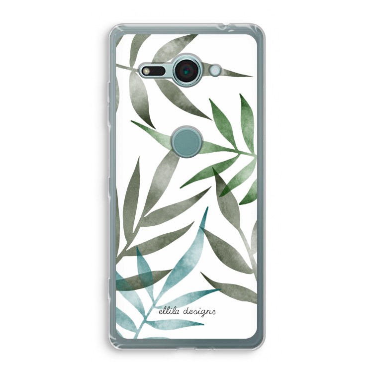 Tropical watercolor leaves: Sony Xperia XZ2 Compact Transparant Hoesje