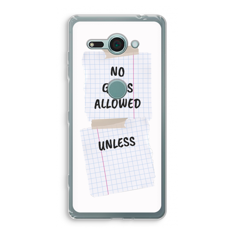 No Girls Allowed Unless: Sony Xperia XZ2 Compact Transparant Hoesje