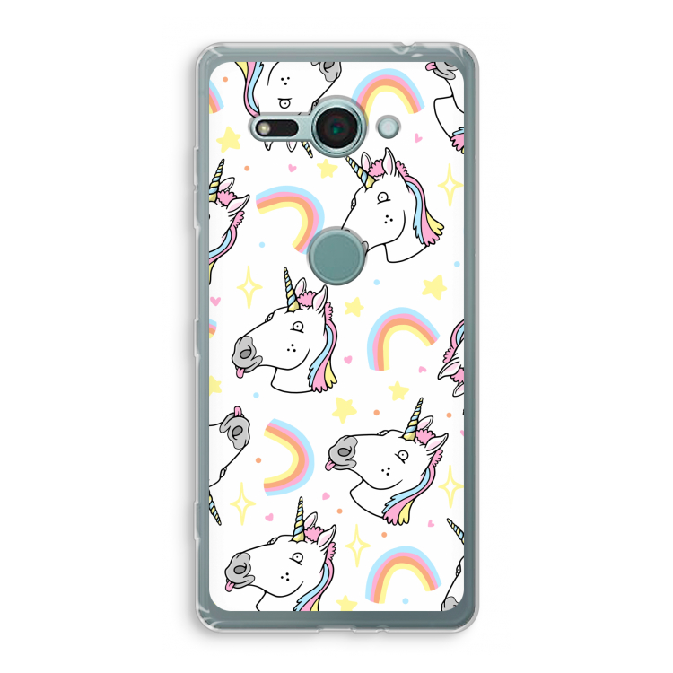 Rainbow Unicorn: Sony Xperia XZ2 Compact Transparant Hoesje