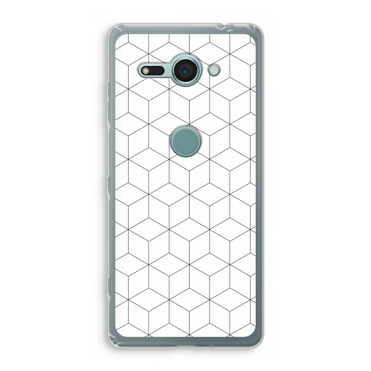 Zwart-witte kubussen: Sony Xperia XZ2 Compact Transparant Hoesje
