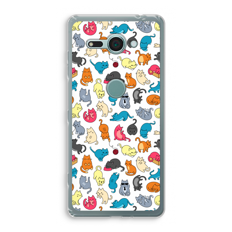 Kleurrijke katten: Sony Xperia XZ2 Compact Transparant Hoesje