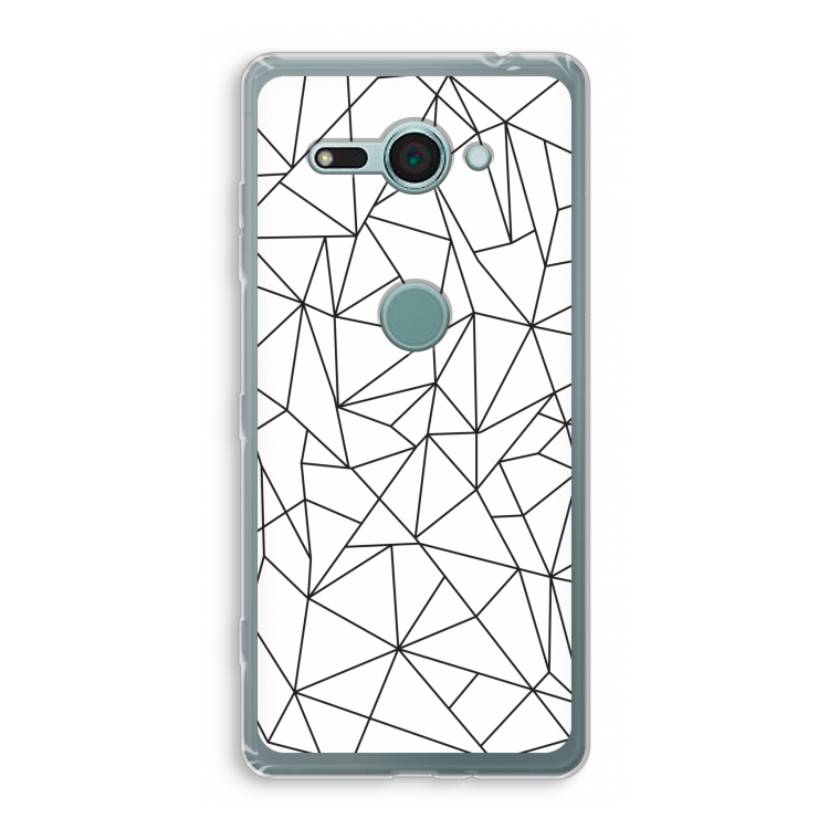 Geometrische lijnen zwart: Sony Xperia XZ2 Compact Transparant Hoesje