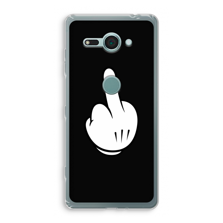 Middle finger black: Sony Xperia XZ2 Compact Transparant Hoesje