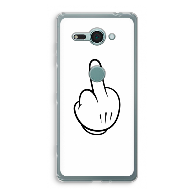 Middle finger white: Sony Xperia XZ2 Compact Transparant Hoesje
