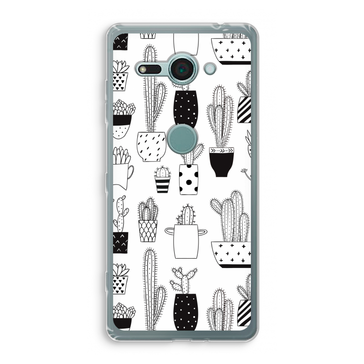 Cactusmotief: Sony Xperia XZ2 Compact Transparant Hoesje