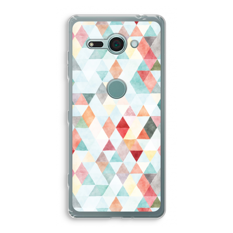 Gekleurde driehoekjes pastel: Sony Xperia XZ2 Compact Transparant Hoesje