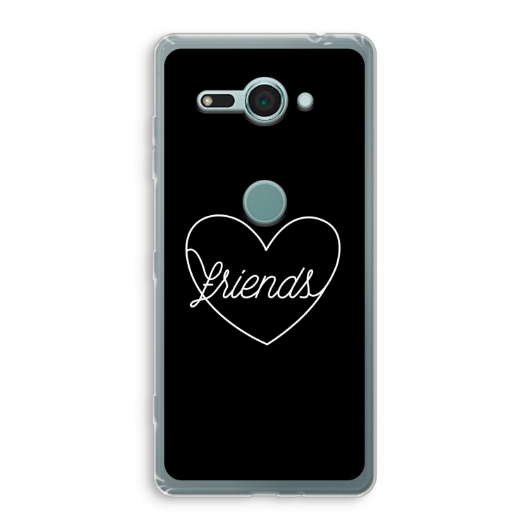 Friends heart black: Sony Xperia XZ2 Compact Transparant Hoesje