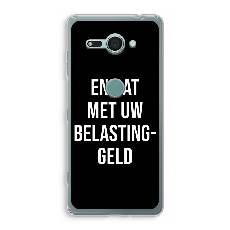 Belastinggeld - Zwart: Sony Xperia XZ2 Compact Transparant Hoesje