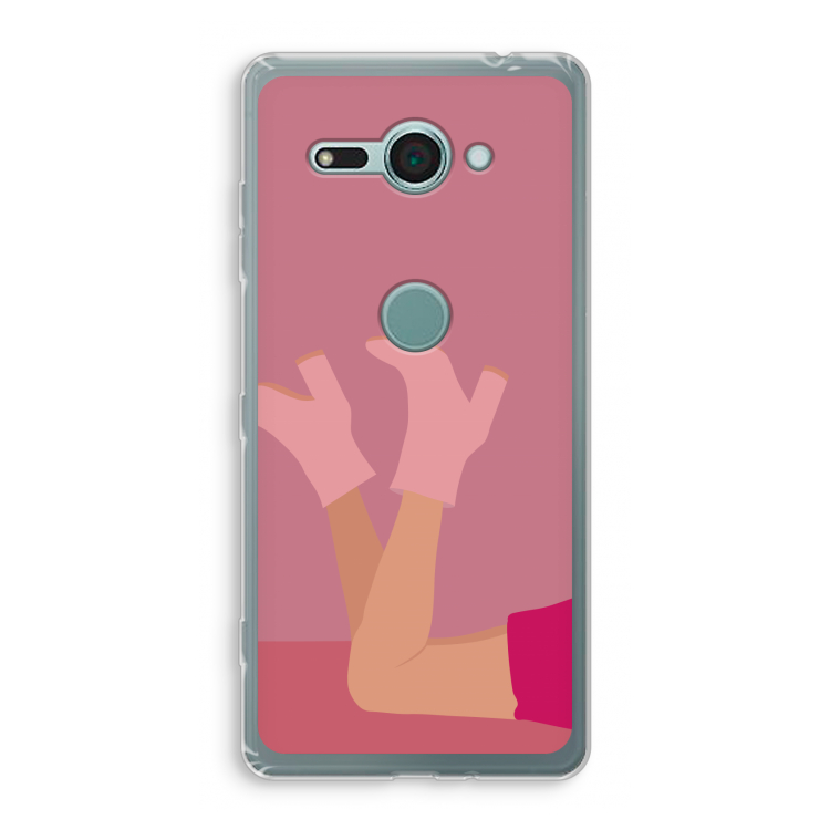 Pink boots: Sony Xperia XZ2 Compact Transparant Hoesje