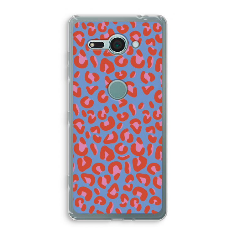Leopard blue: Sony Xperia XZ2 Compact Transparant Hoesje
