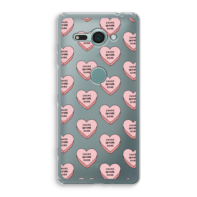 Chicks before dicks: Sony Xperia XZ2 Compact Transparant Hoesje