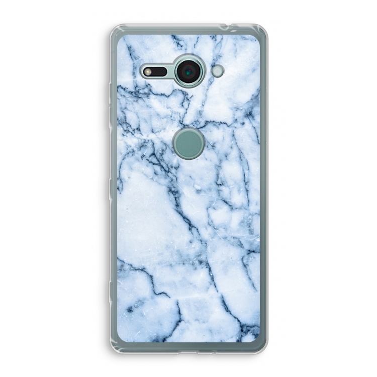 Blauw marmer: Sony Xperia XZ2 Compact Transparant Hoesje