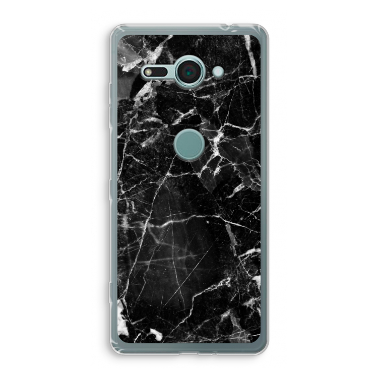 Zwart Marmer 2: Sony Xperia XZ2 Compact Transparant Hoesje