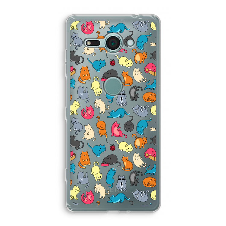 Kleurrijke katten: Sony Xperia XZ2 Compact Transparant Hoesje